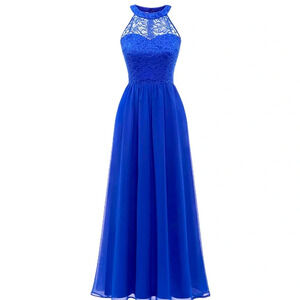 NWOT Women’s Maxi Lace Bodice High Neck Sleeveless Formal Maxi Dress